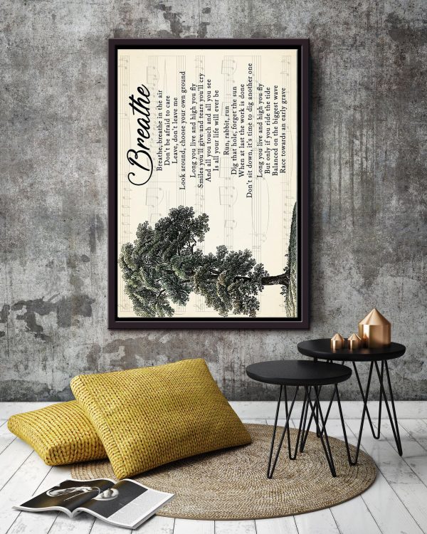 Motivation Breathe Lyrics Dark Tree For Fan Framed Matte Canvas Framed Prints, Canvas Paintings - Image 2