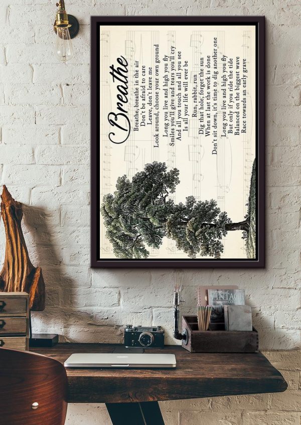 Motivation Breathe Lyrics Dark Tree For Fan Framed Matte Canvas Framed Prints, Canvas Paintings - Image 4