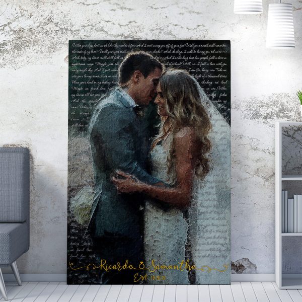 First Dance Anniversary Gift Personalized Lyrics Gift Ideas Wall Art, Wedding Vows Song Custom Gift Ideas Framed Prints, Canvas Paintings - Image 4