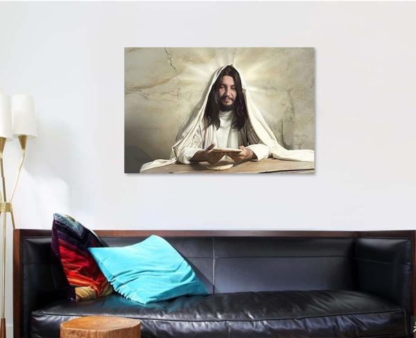 Authentic Reenactment Scene Jesus Breaking Bread Last Supper Christian Premium Multi Canvas Prints, Multi Piece Panel Canvas Luxury Gallery Wall Fine Art Print - Image 4