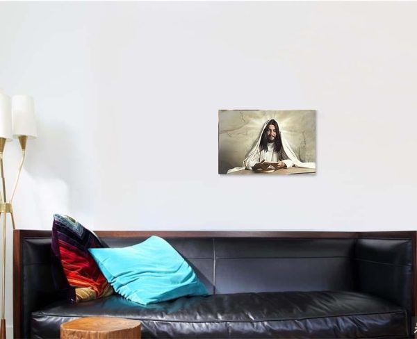 Authentic Reenactment Scene Jesus Breaking Bread Last Supper Christian Premium Multi Canvas Prints, Multi Piece Panel Canvas Luxury Gallery Wall Fine Art Print - Image 2