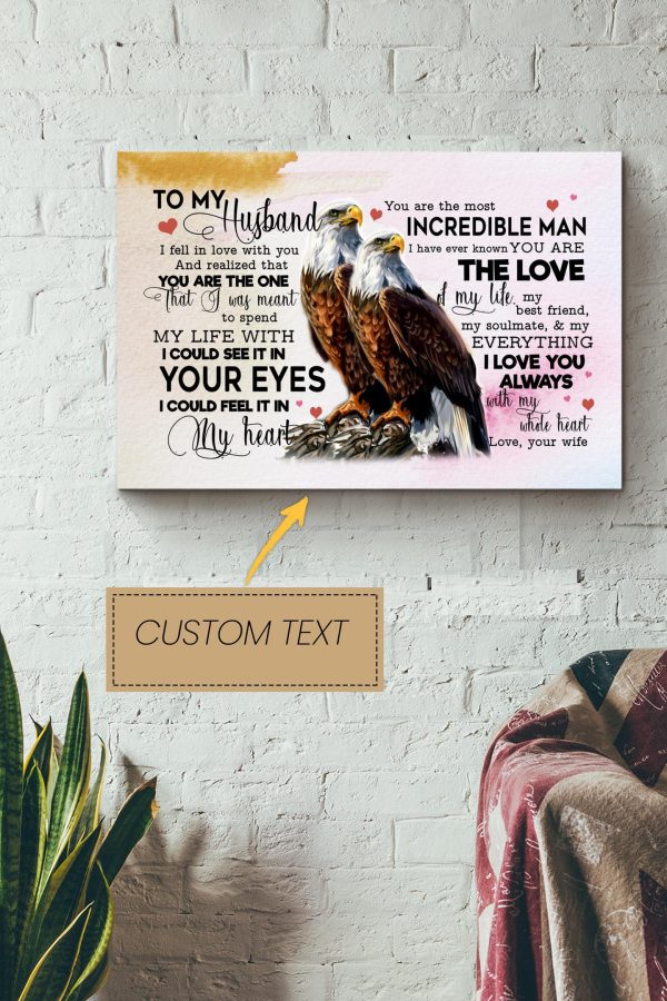 Personalized Gift For Husband From Wife Eagle Canvas Love Gift For Valentine Day Lover Crush Canvas Gallery Painting Wrapped Canvas Framed Prints, Canvas Paintings - Image 2