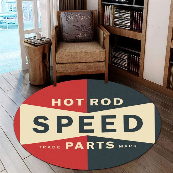 Rat Rod Speed Parts Hot Rod Round Mat Round Floor Mat Room Rugs Carpet Outdoor Rug Washable Rugs - Image 3