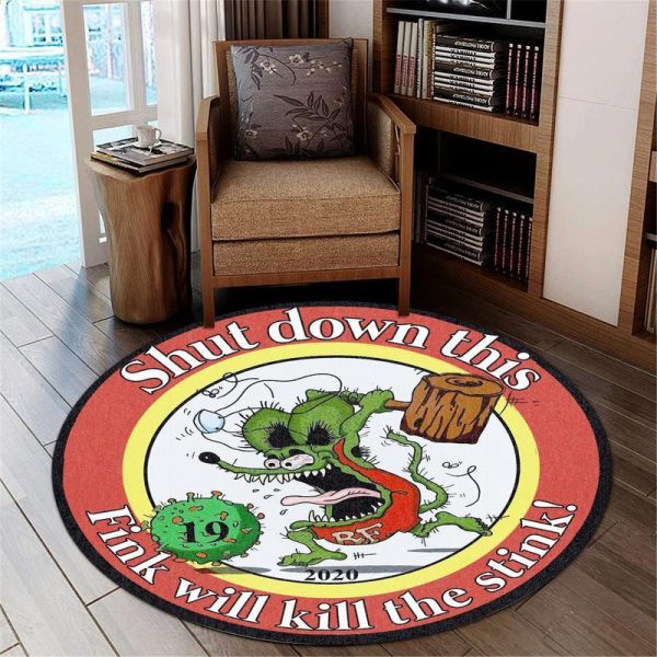 Rat Fink Hot Rod Round Mat Round Floor Mat Room Rugs Carpet Outdoor Rug Washable Rugs - Image 3