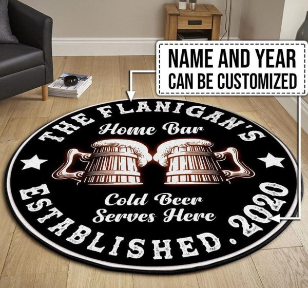 Personalized Home Bar Round Mat Round Floor Mat Room Rugs Carpet Outdoor Rug Washable Rugs - Image 2