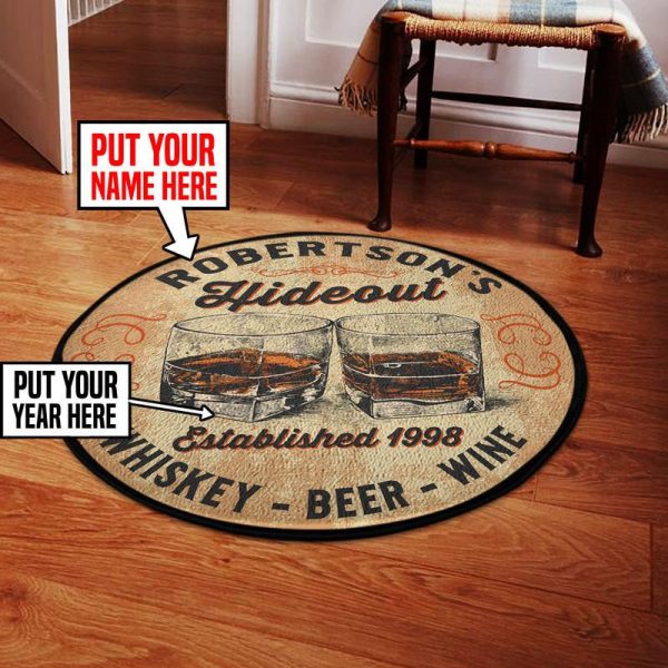 Personalized Hide Out Round Mat 05838 Living Room Rugs, Bedroom Rugs, Kitchen Rugs - Image 2