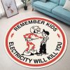 Reddy Kilowatt Knife Kid Electricity Kills Round Mat Round Floor Mat Room Rugs Carpet Outdoor Rug Washable Rugs - Image 4