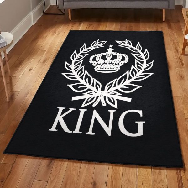 Black Large Black King Rug Rectangle Rugs Washable Area Rug Non-Slip Carpet For Living Room Bedroom - Image 2