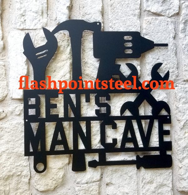 here PrintPrint Personalized Mancave Sign, Metal Sign, Garage Sign, - Image 2