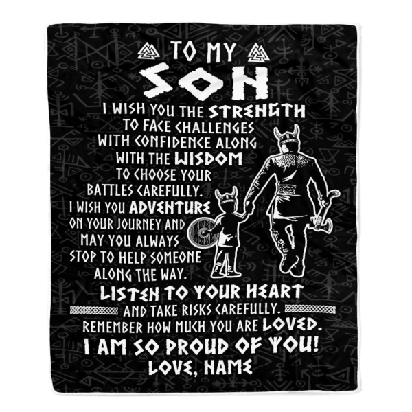 Personalized To My Son Viking Blanket From Dad Father I Am So Proud Of - Image 2