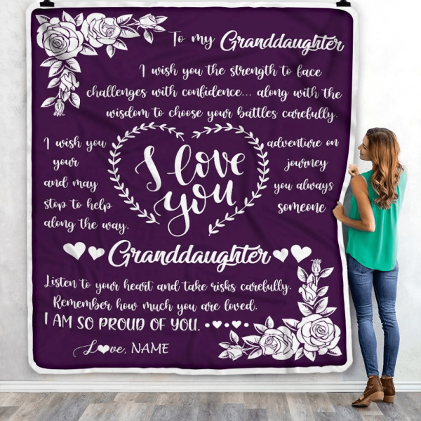 Personalized To My Granddaughter Blanket From Grandma Grandpa I Wish Y - Image 6