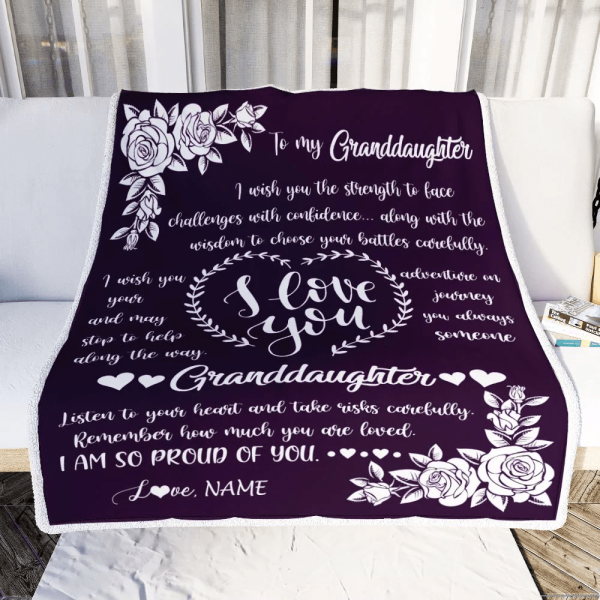 Personalized To My Granddaughter Blanket From Grandma Grandpa I Wish Y - Image 3