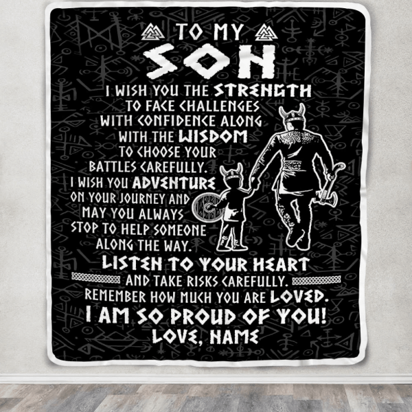 Personalized To My Son Viking Blanket From Dad Father I Am So Proud Of - Image 5