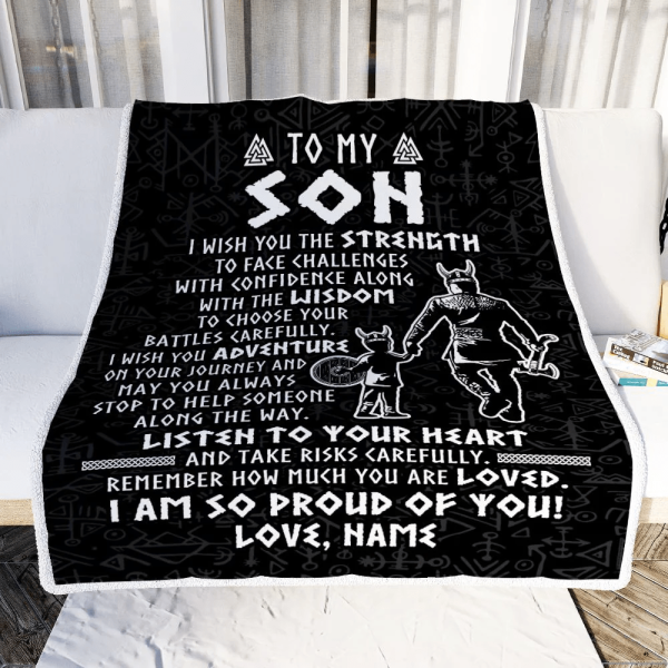 Personalized To My Son Viking Blanket From Dad Father I Am So Proud Of - Image 4