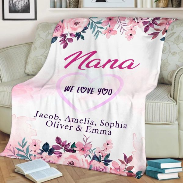 Custom Nana Blanket, Blanket With Grandkids Name Blanket For Grandpa B - Image 2