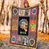 Hippie Sexy Lips Peace Sign Hippie Lovers Fleece Blanket - Image 5