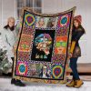 Hippie Sexy Lips Peace Sign Hippie Lovers Fleece Blanket - Image 6