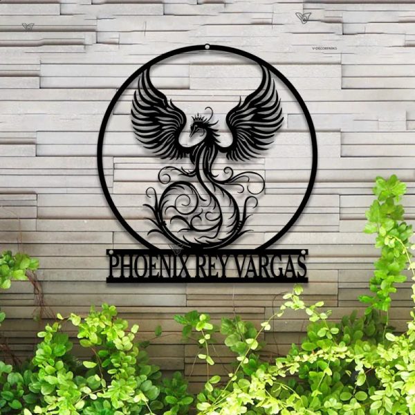 Custom Rising Phoenix Metal Wall Art Led Lights, Personalized Phoenix - Image 4