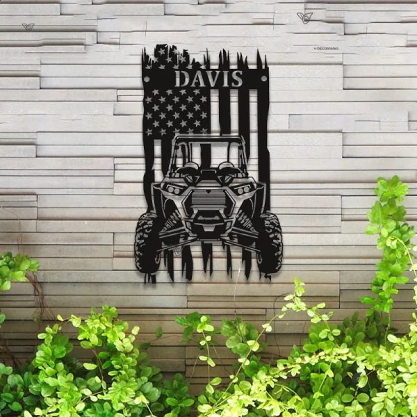 Custom Us Quad Biker Metal Wall Art Led Lights, Personalized Us Flag U - Image 4