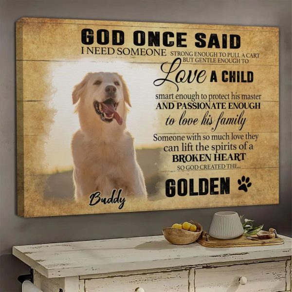 Personalized Canvas Prints, Custom Photo, Remembrance Gifts, Sympathy Gifts, Dog Gifts, God Once Said Dem Canvas - Image 2