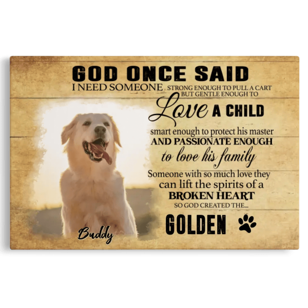 Personalized Canvas Prints, Custom Photo, Remembrance Gifts, Sympathy Gifts, Dog Gifts, God Once Said Dem Canvas - Image 8