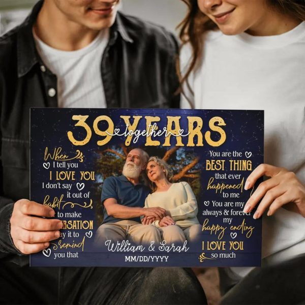 Personalized Photo Canvas Prints, Gifts For Couples, 39th Anniversary Gift For Husband And Wife, 39 Years When I Tell You I Love You Dem Canvas - Image 3