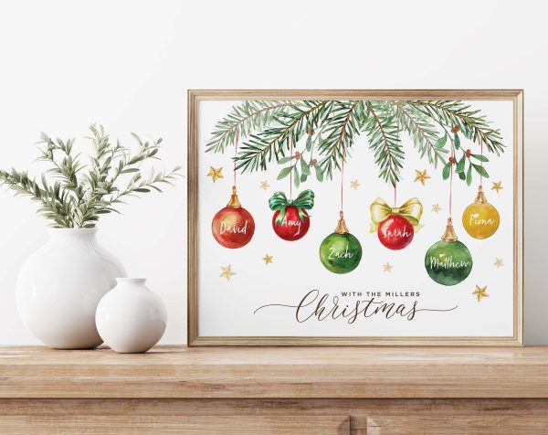 Custom Christmas Poster - Christmas Ornament Print - Personalized Family Poster - Custom Christmas Gift - Family Gift - Holiday Decor - Image 2