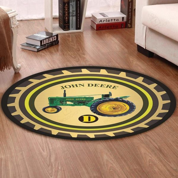 Johndeere Living Room Round Mat Circle Rug Farmer Tractor John Deere - Image 2