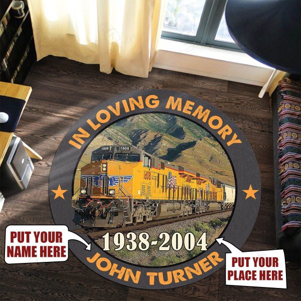 Personalized In Memory Railway Living Room Round Mat Circle Rug - Image 2