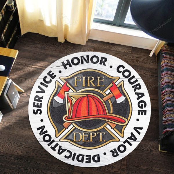 Firefighter Round Mat Round Floor Mat Room Rugs Carpet Outdoor Rug Washable Rugs - Image 2