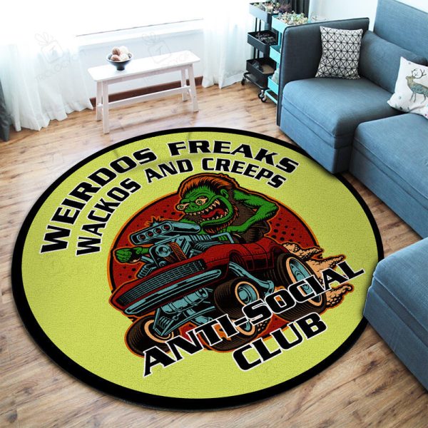 Weirdos Freaks Vintage Round Mat Round Floor Mat Room Rugs Carpet Outdoor Rug Washable Rugs - Image 2