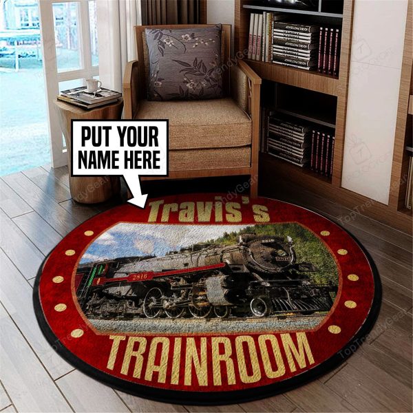 Personalized Canadian Pacific Locomotive Railroad Round Mat Round Floor Mat Room Rugs Carpet Outdoor Rug Washable Rugs - Image 2