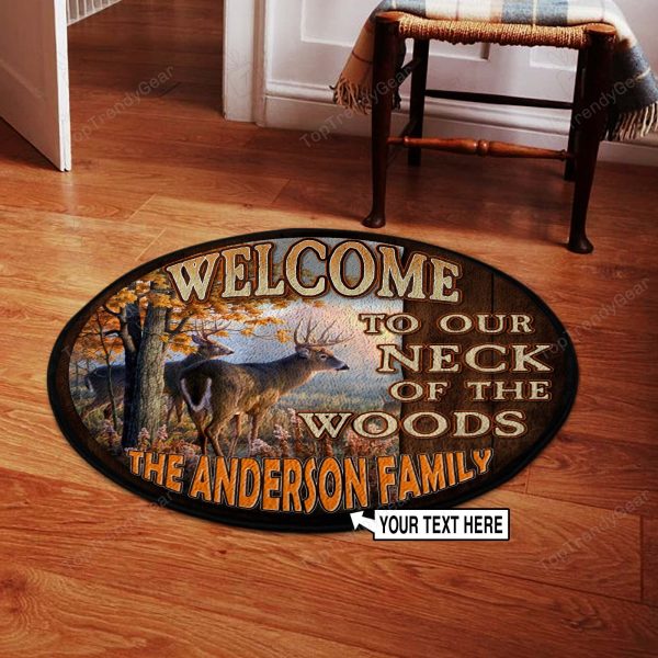 Personlized Hunting Welcome Round Rug, Carpet 07404 - Image 2